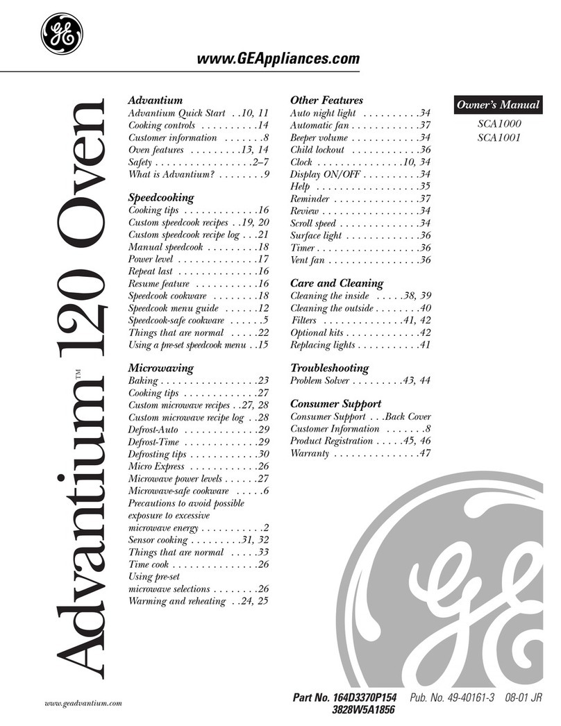 GE Advantium SCA1000 User manual