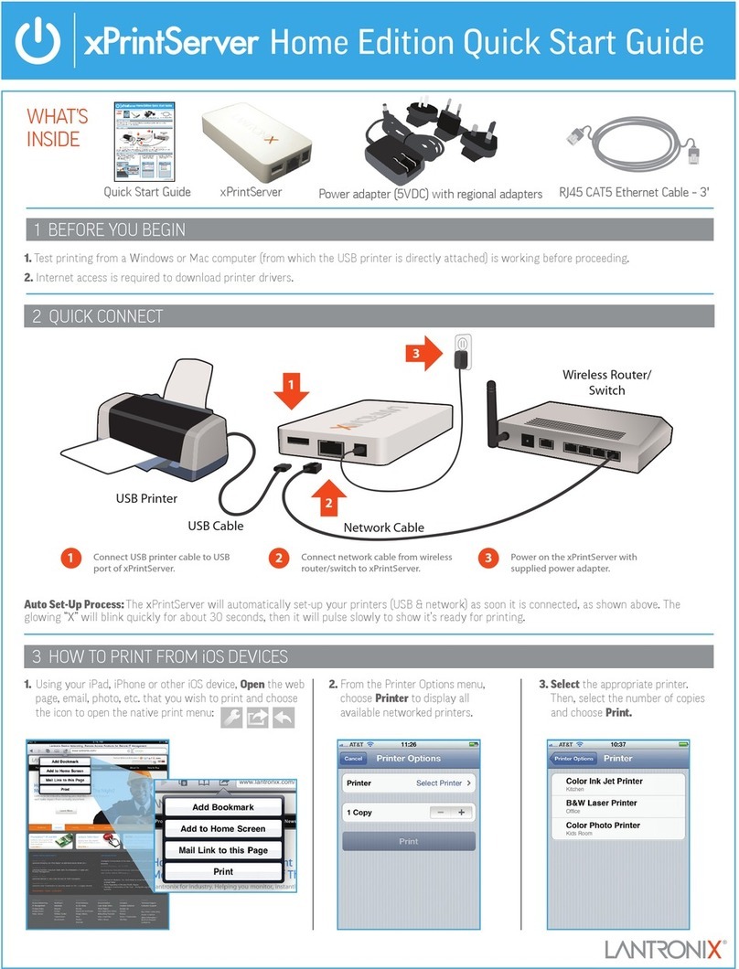 Lantronix xPrintServer quick start guide