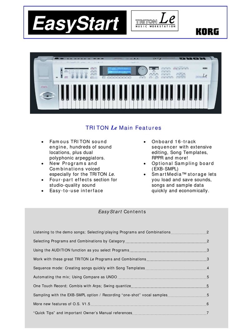 Korg TRITON Le Product information sheet