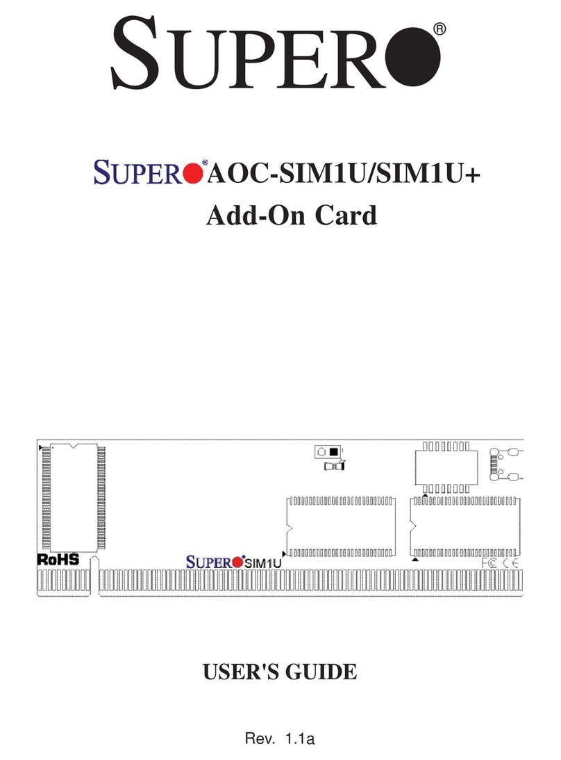 Supero AOC-SIM1U Add-on Card User manual Supero AOC-SIM1U Add-on Card User manual