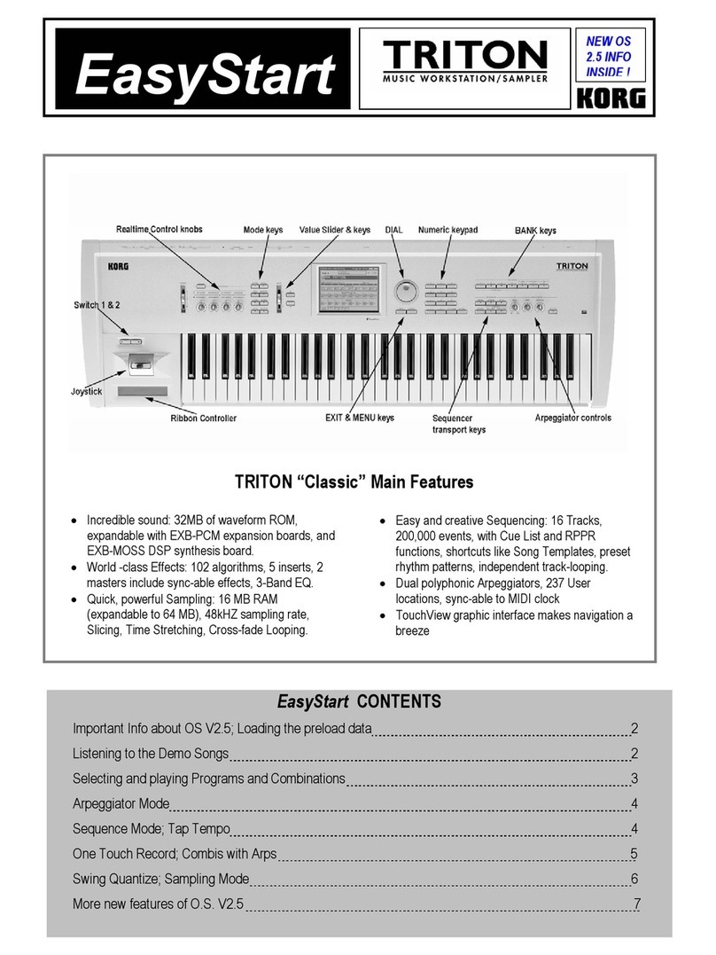 Korg TRITON Classic Product information sheet