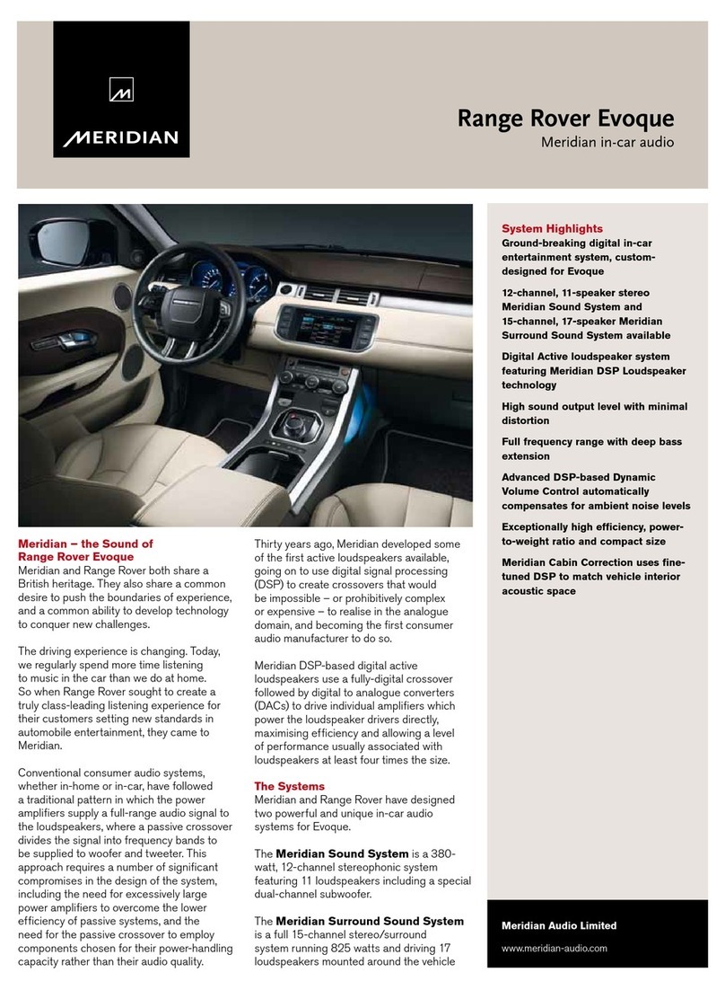 Meridian Range Rover Evoque Audio System User manual