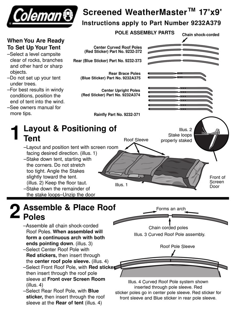 Coleman Screened WeatherMaster 9232A379 User manual Coleman Screened WeatherMaster 9232A379 User manual