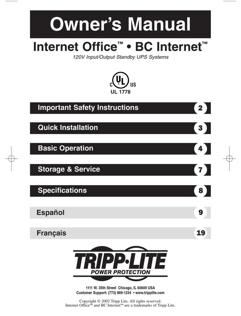 Tripp Lite BCINTERNET500 User manual