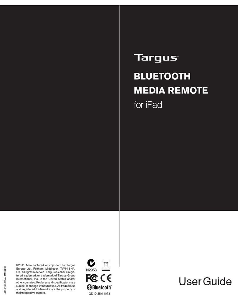 Targus BLUETOOTH MEDIA REMOTE User manual