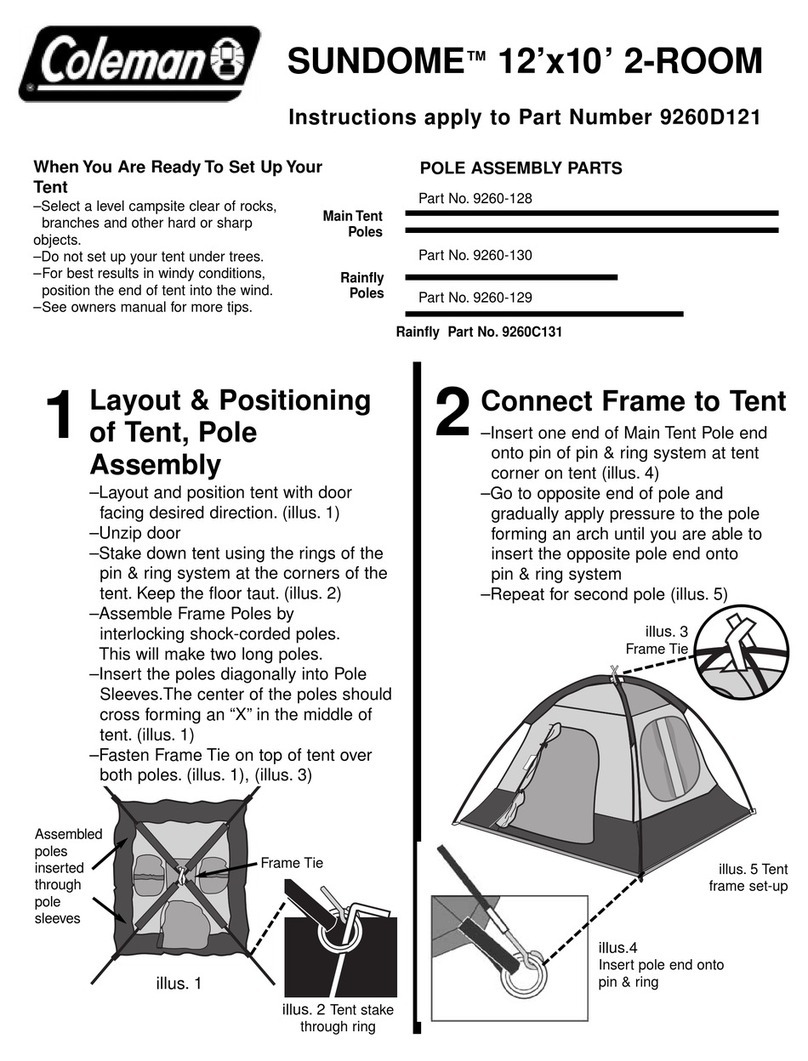 Coleman SUNDOME 9260D121 instructions