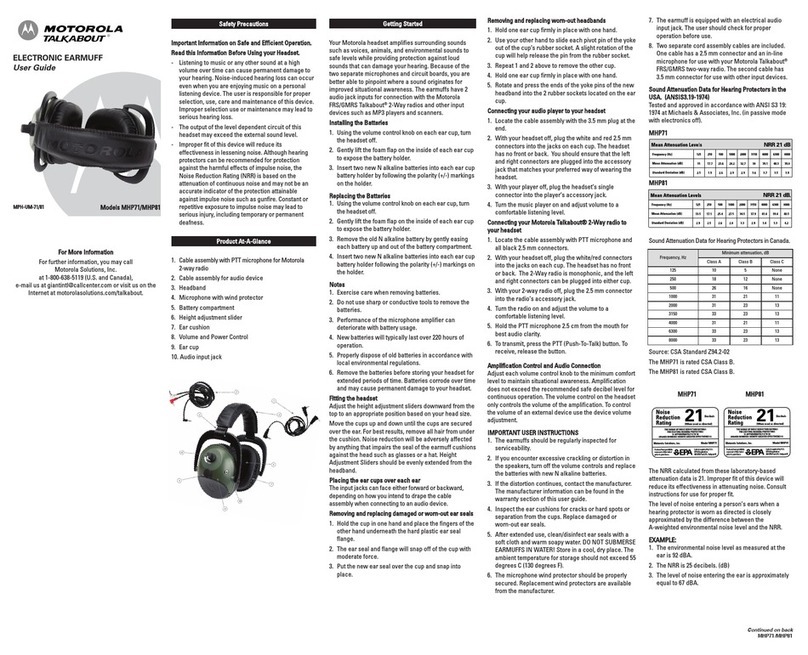 Motorola TalkAbout MHP71 User manual