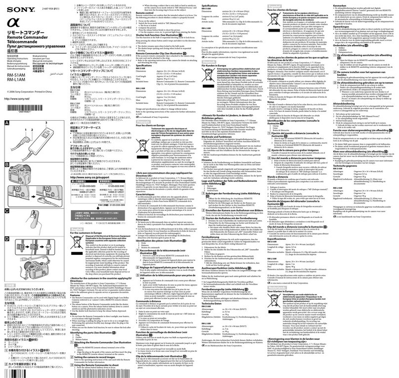 Sony RM-S1AM User manual