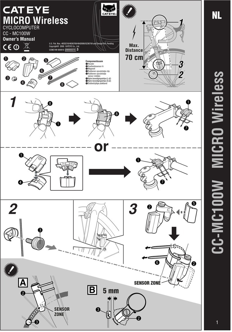 Cateye CC - MC100W owner's manual Cateye CC - MC100W owner's manual