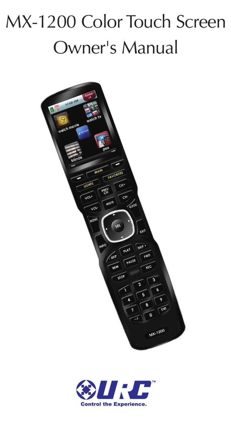 Universal Remote Control MX-1200 owner's manual
