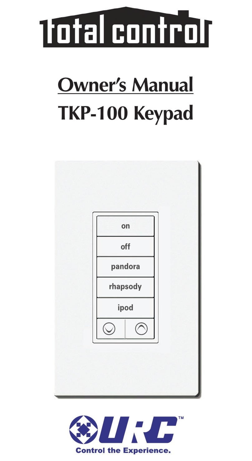 Universal Remote Control Total Control TKP-100 owner's manual