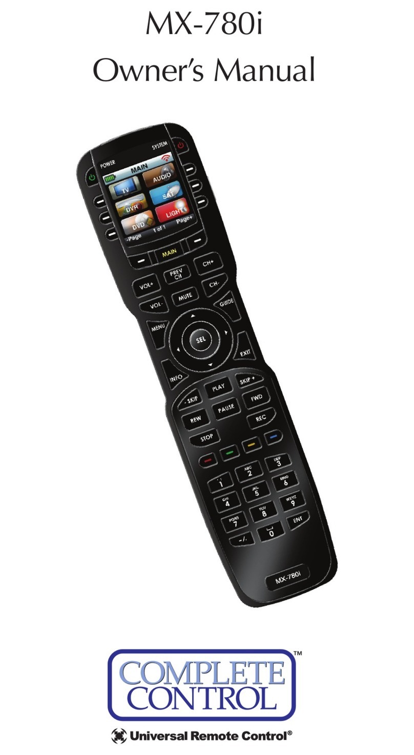 Universal Remote Control Complete Control MX-780i User manual