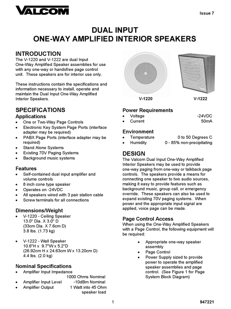 Valcom V-1220 User manual