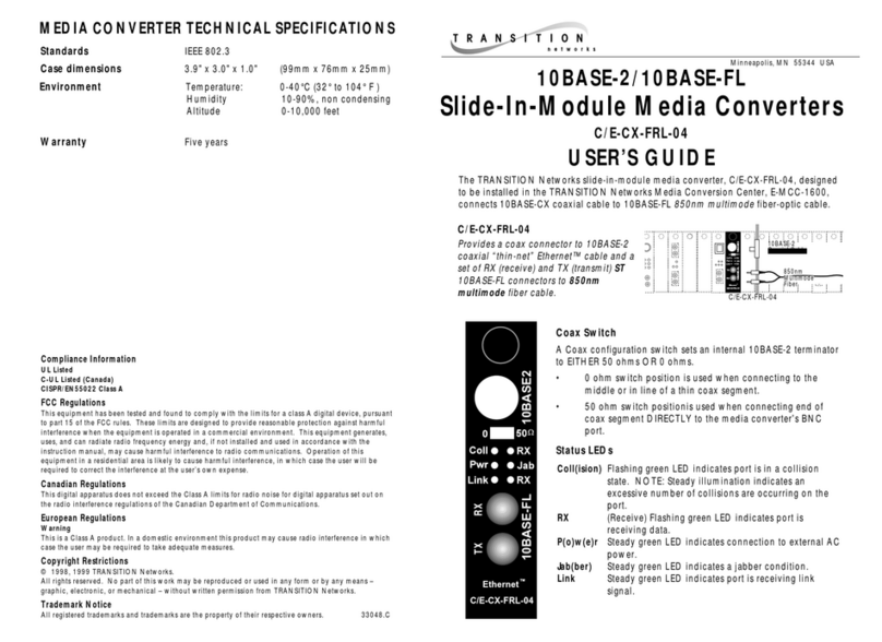 Transition Networks C/E-CX-FRL-04 User manual