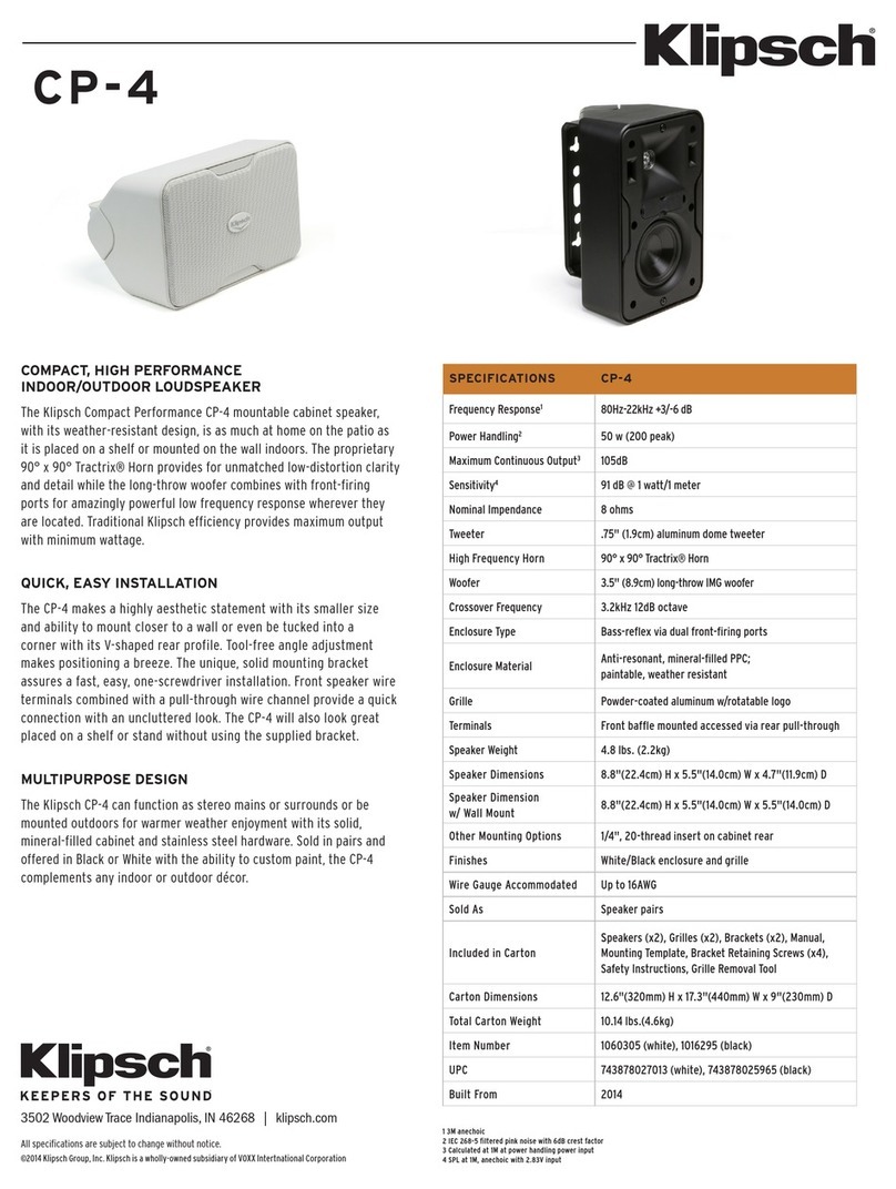 Klipsch CP-4 User manual