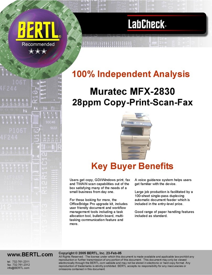 Muratec MFX-2830 Specification sheet