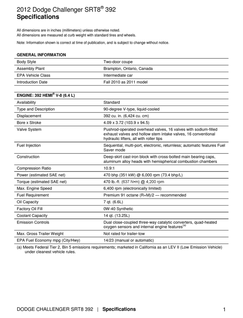 Dodge Dodge Challenger SRT8®Challenger SRT8 392... User manual