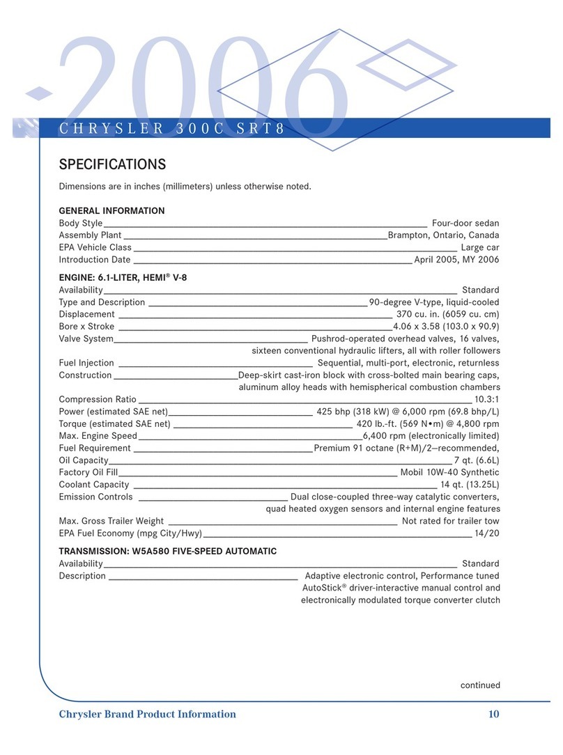 Chrysler 2006 300C SRT8 User manual Chrysler 2006 300C SRT8 User manual