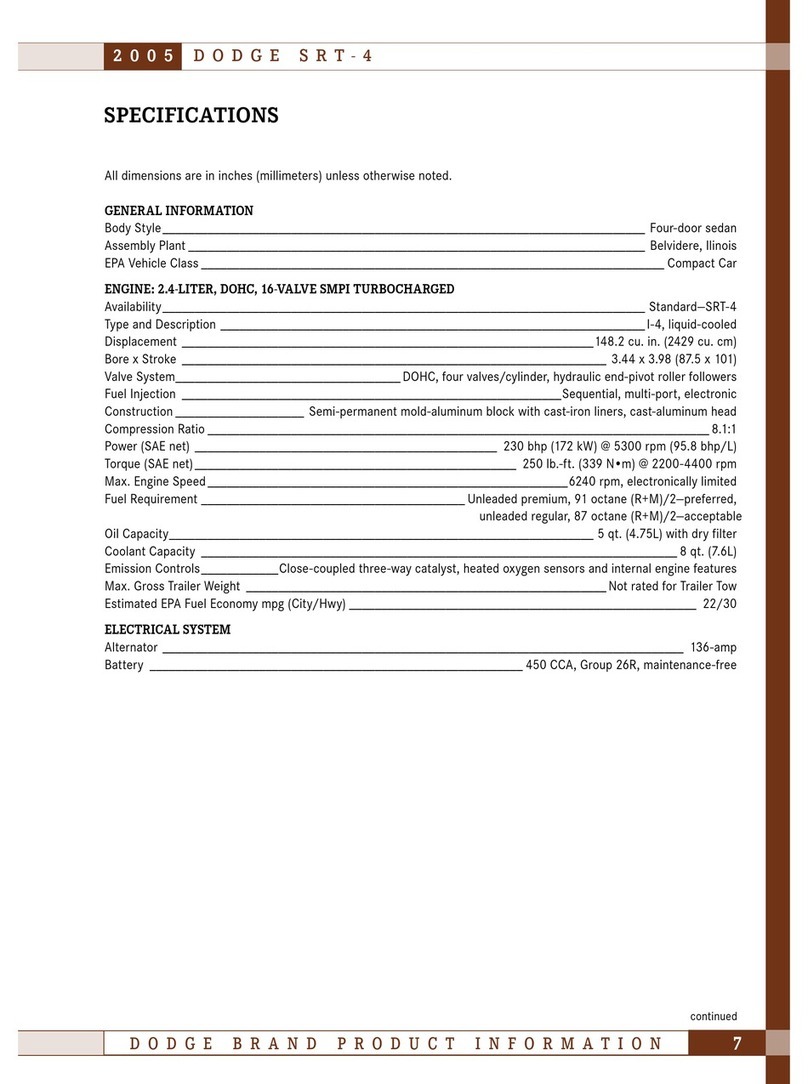 Dodge 2005 Neon SRT4 User manual Dodge 2005 Neon SRT4 User manual
