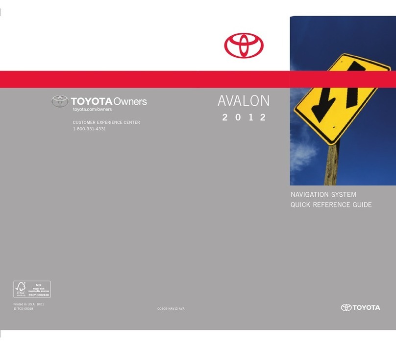 Toyota Avalon 2012 Quick reference guide Toyota Avalon 2012 Quick reference guide