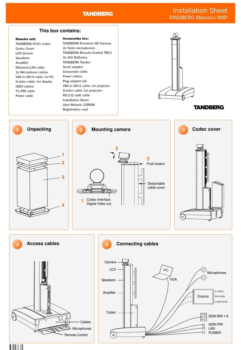 TANDBERG Maestro MXP Assembly instructions