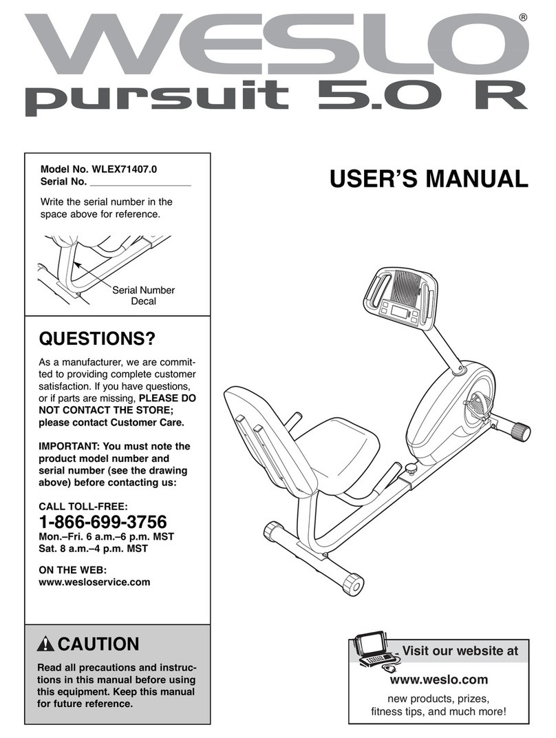 Weslo WLEX71407.0 User manual