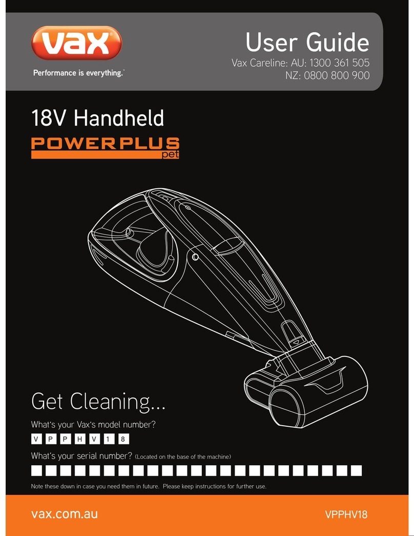 Vax Powerplus pet 18 V User manual