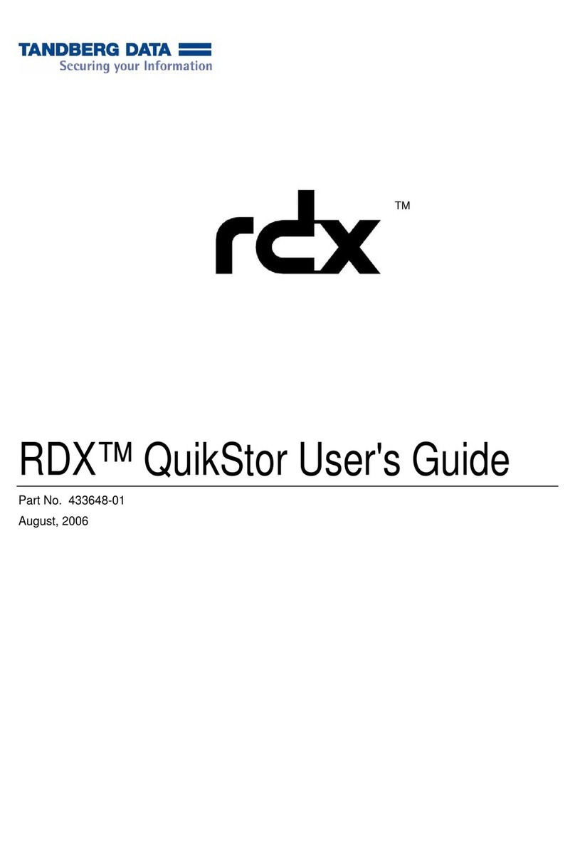 Tandberg Data RDX QuikStor User manual