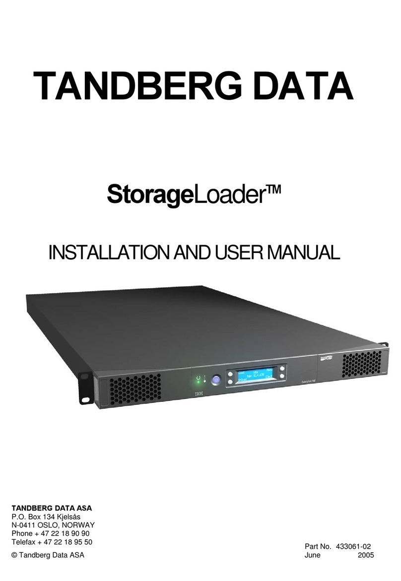 Tandberg Data StorageLoader Installation and user manual Tandberg Data StorageLoader Installation and user manual