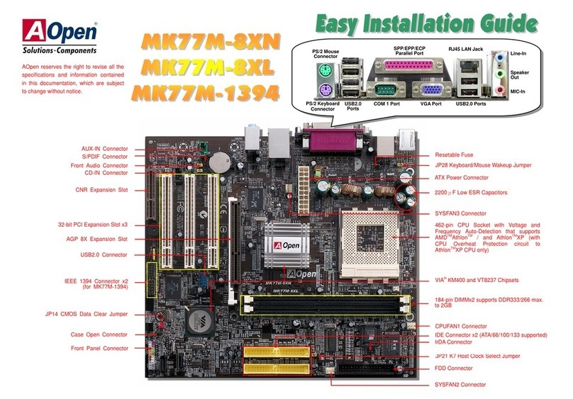 AOpen MK77M-8XN Datasheet