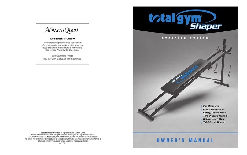 Fitness Quest Total Gym Shaper owner's manual