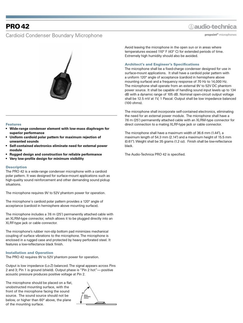 Audio Technica PRO 42 Installation and operation manual