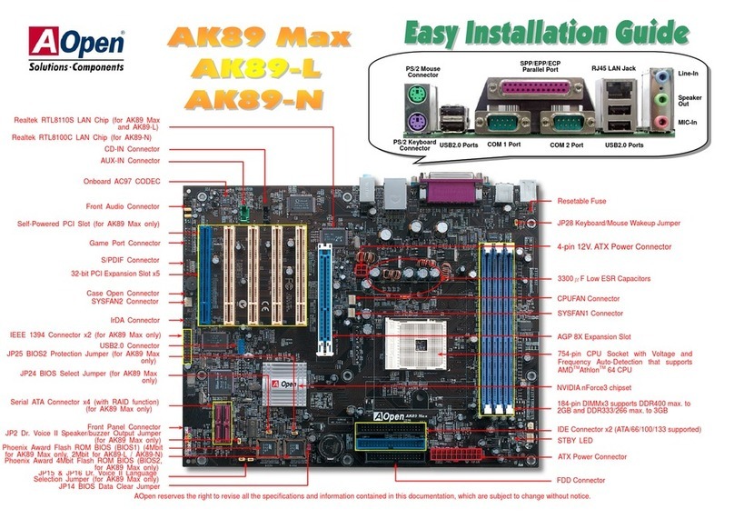 AOpen AK89 MAX Easy installation guide