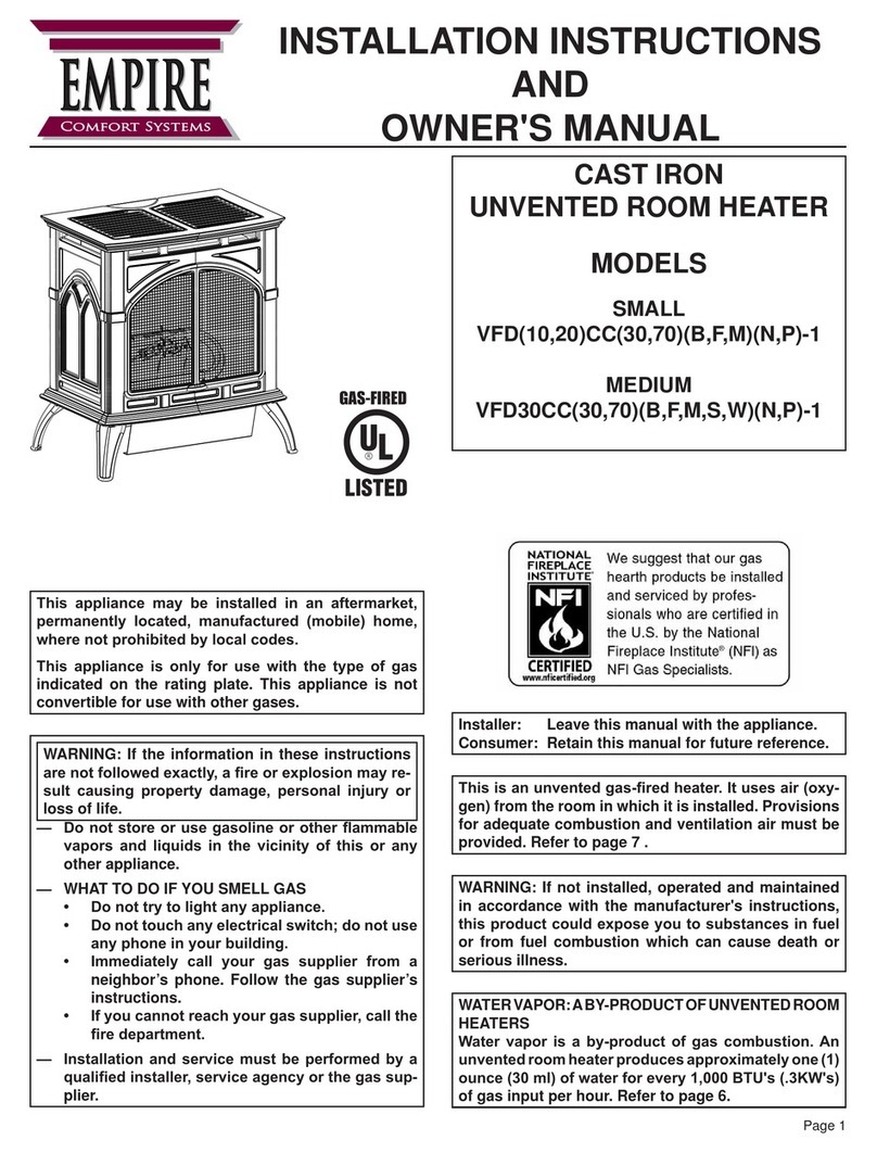 Empire Comfort Systems VFD10CC series owner's manual