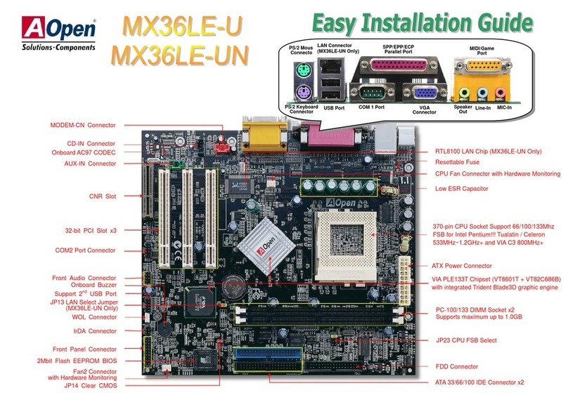 AOpen MX36LE-U Easy installation guide