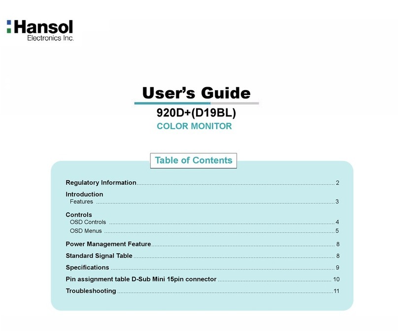 Hansol D19BL User manual Hansol D19BL User manual