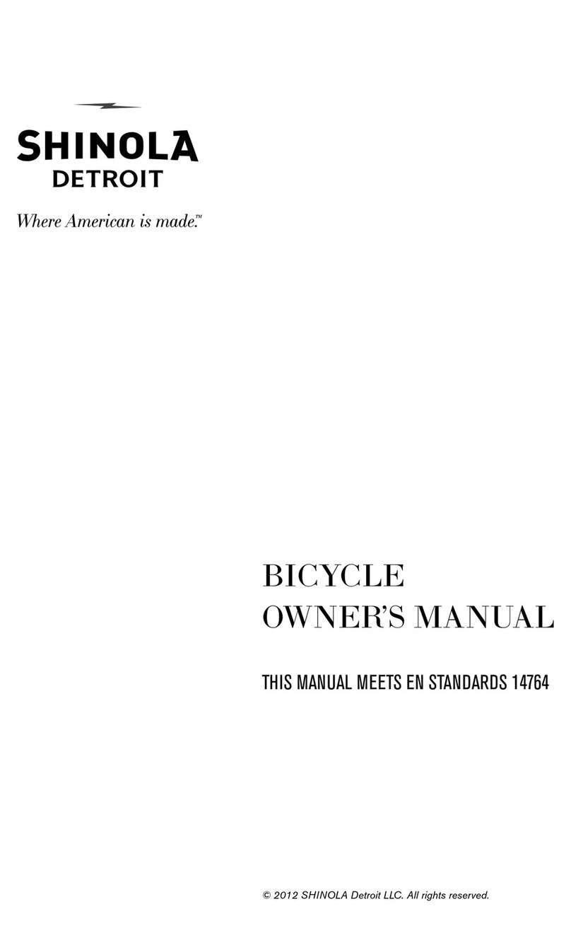 SHINOLA bicycle owner's manual
