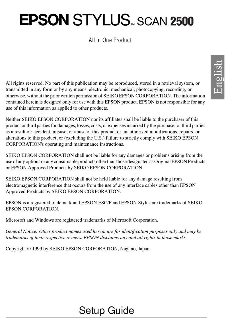 Epson Stylus Scan 2500 User manual