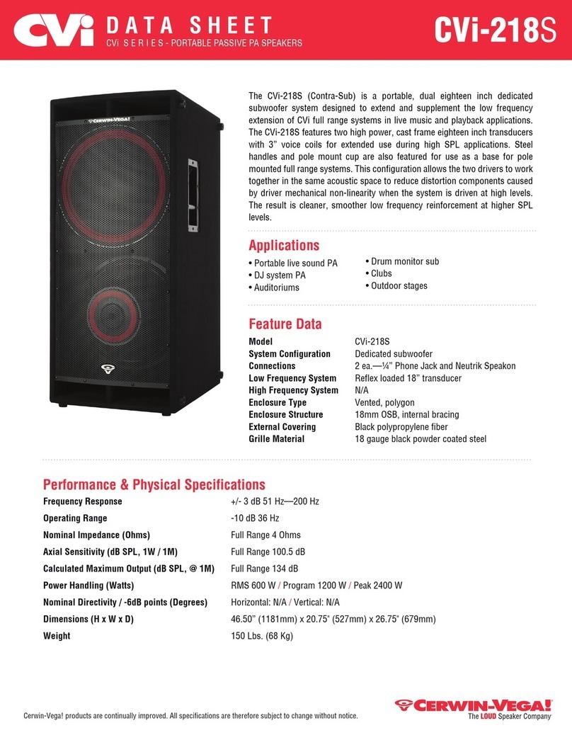 Cerwin-Vega CVi-218S User manual