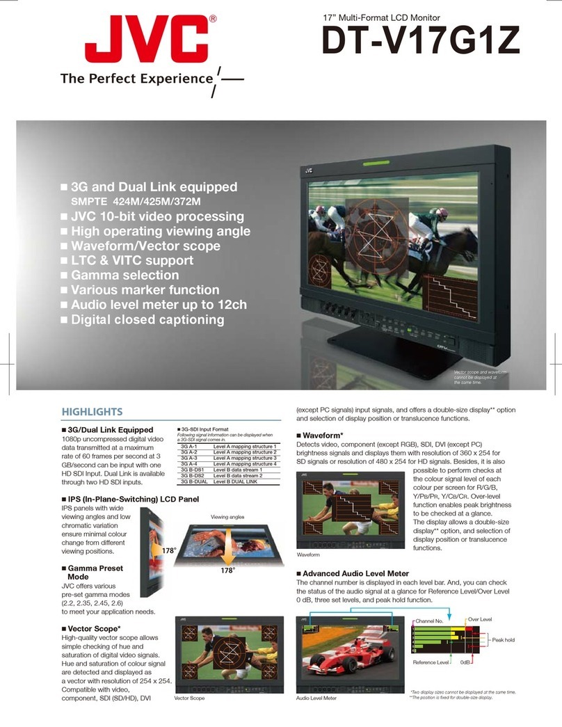 JVC DT-V17G1Z - 3g Hdsdi/sdi Studio Monitor User manual