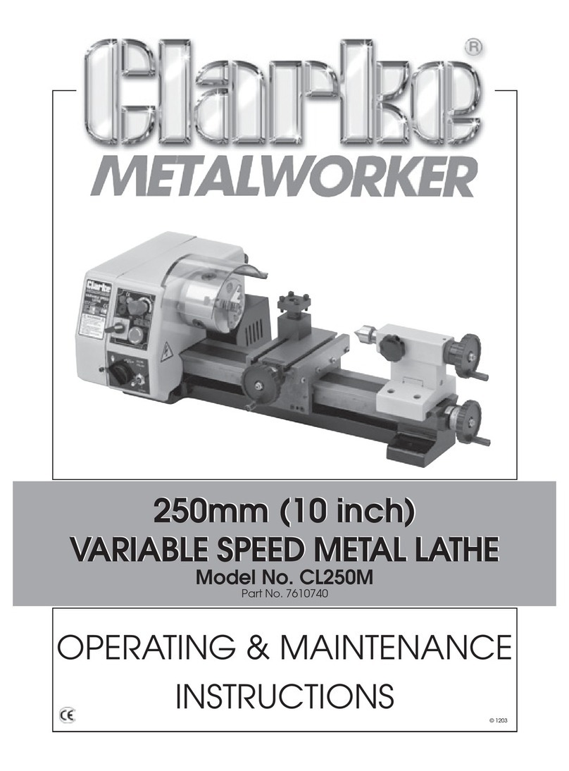 Clarke Metalworker CL250M Installation and operation manual
