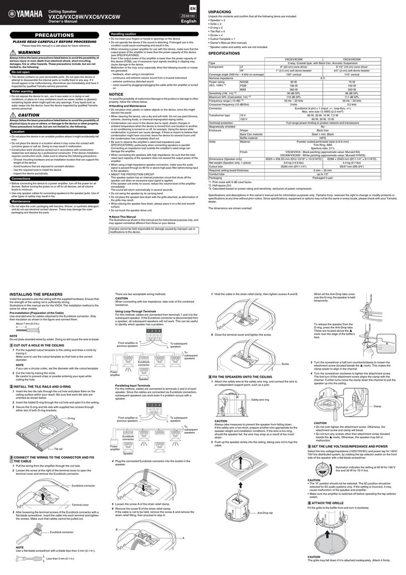 Yamaha VXC8 owner's manual