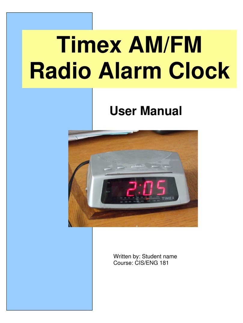Timex AM/FM Radio Alarm Clock User manual