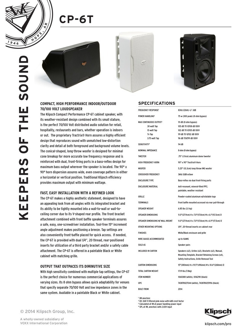 Klipsch CP-6T User manual