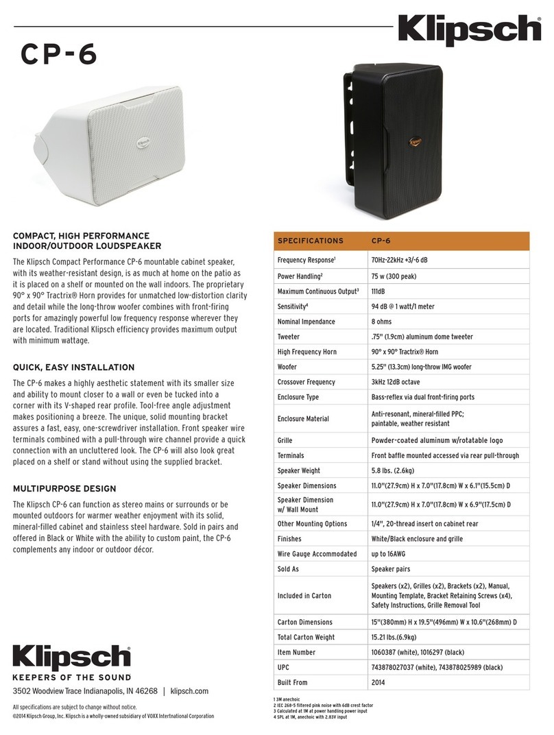 Klipsch CP-6 User manual