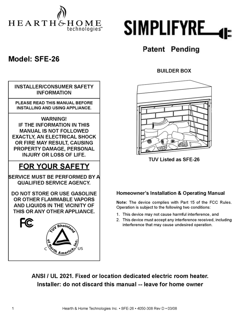 Hearth & Home Simplifyre SFE-26 Mounting instructions