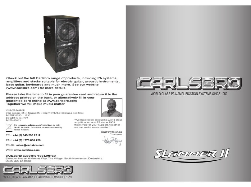 Carlsbro SLAMMER 2 user guide