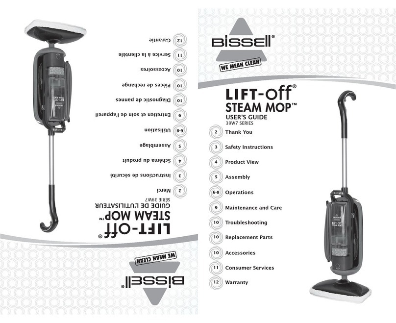 Bissell Lift-Off® Steam Mop Hard Surface Cleaner... user guide