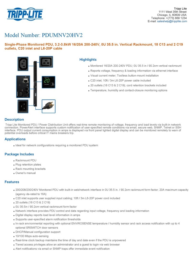 Tripp Lite PDUMNV20HV2 User manual