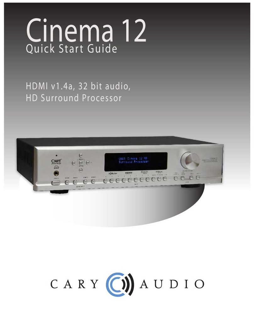 Cary Audio Design Cinema 12 quick start guide